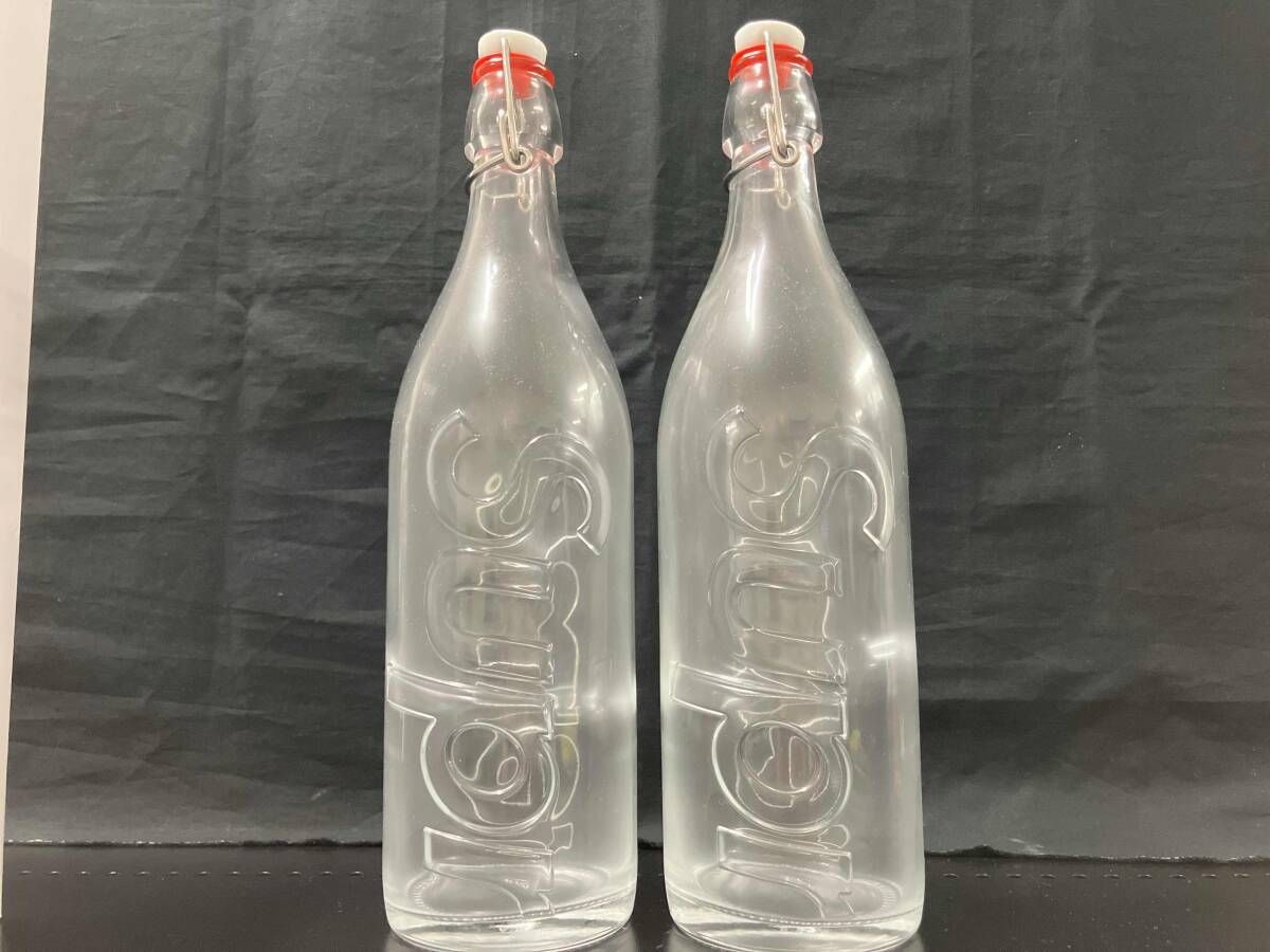 Supreme シュプリーム SWING TOP BOTTLE ボトル2本セット クリア x レッド ホワイト