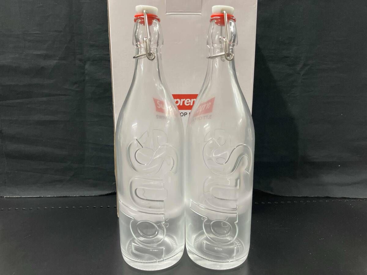 Supreme シュプリーム SWING TOP BOTTLE ボトル2本セット クリア x レッド ホワイト