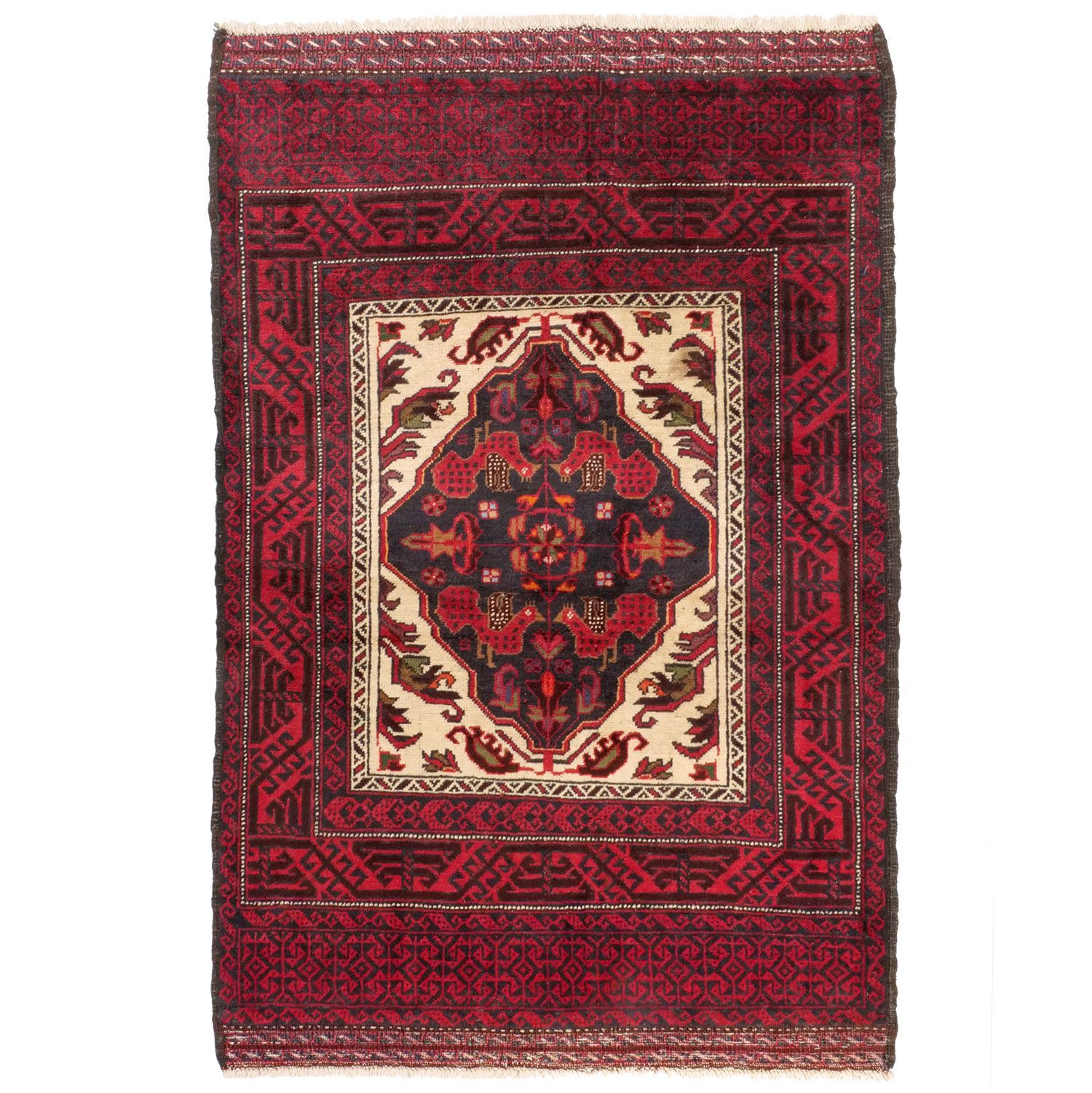 ビルジャンド 1970年代 1530 1000 セミアンティーク ジオメトリックメダリオン ウール 手織り ペルシャ絨毯 ヴィンテー carpet