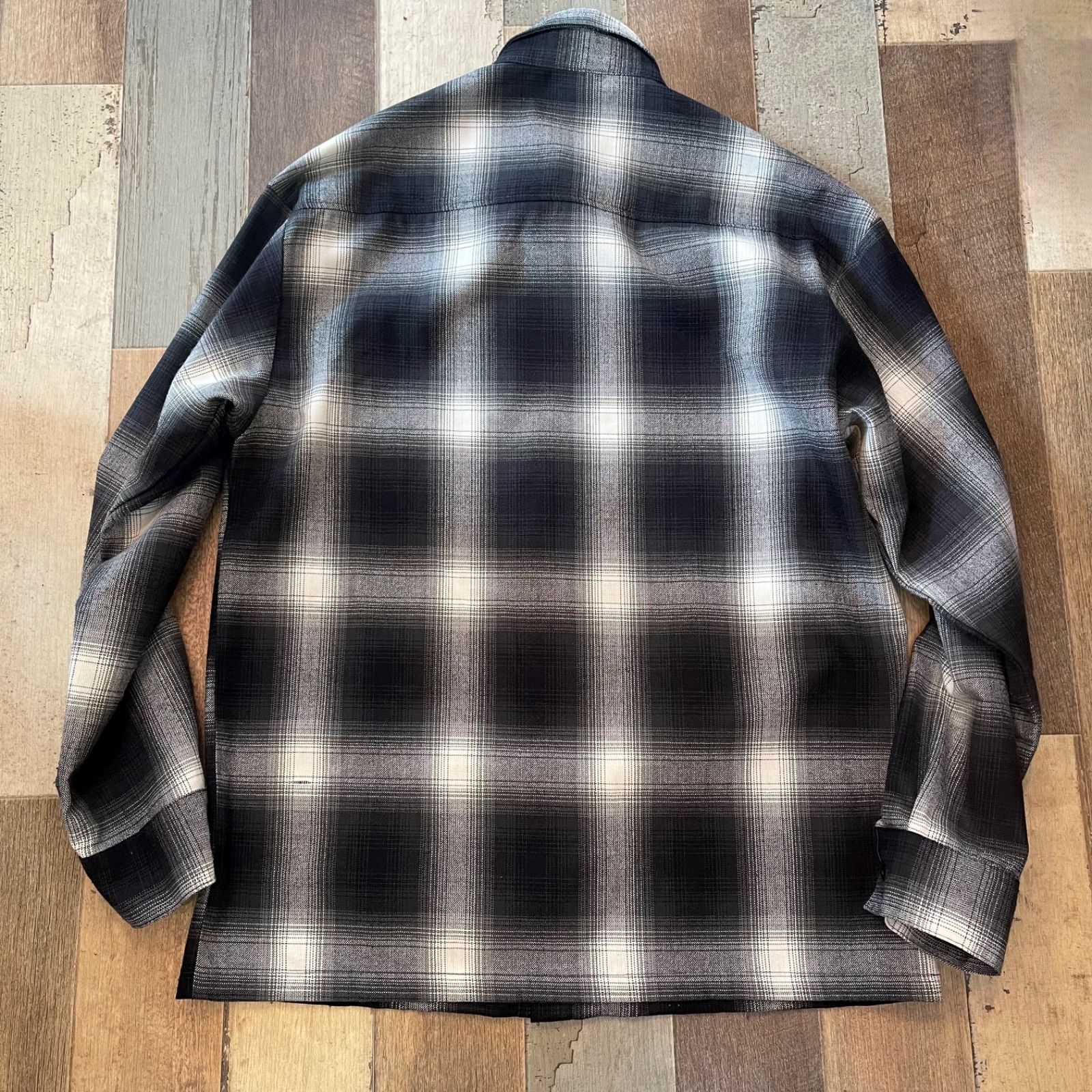 CalTop オンブレチェックシャツ ブラック