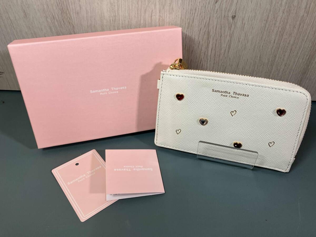 箱あり】 Samantha Thavasa/サマンサタバサ/コインケース/ハートストーンフラグメントケース/オフホワイト