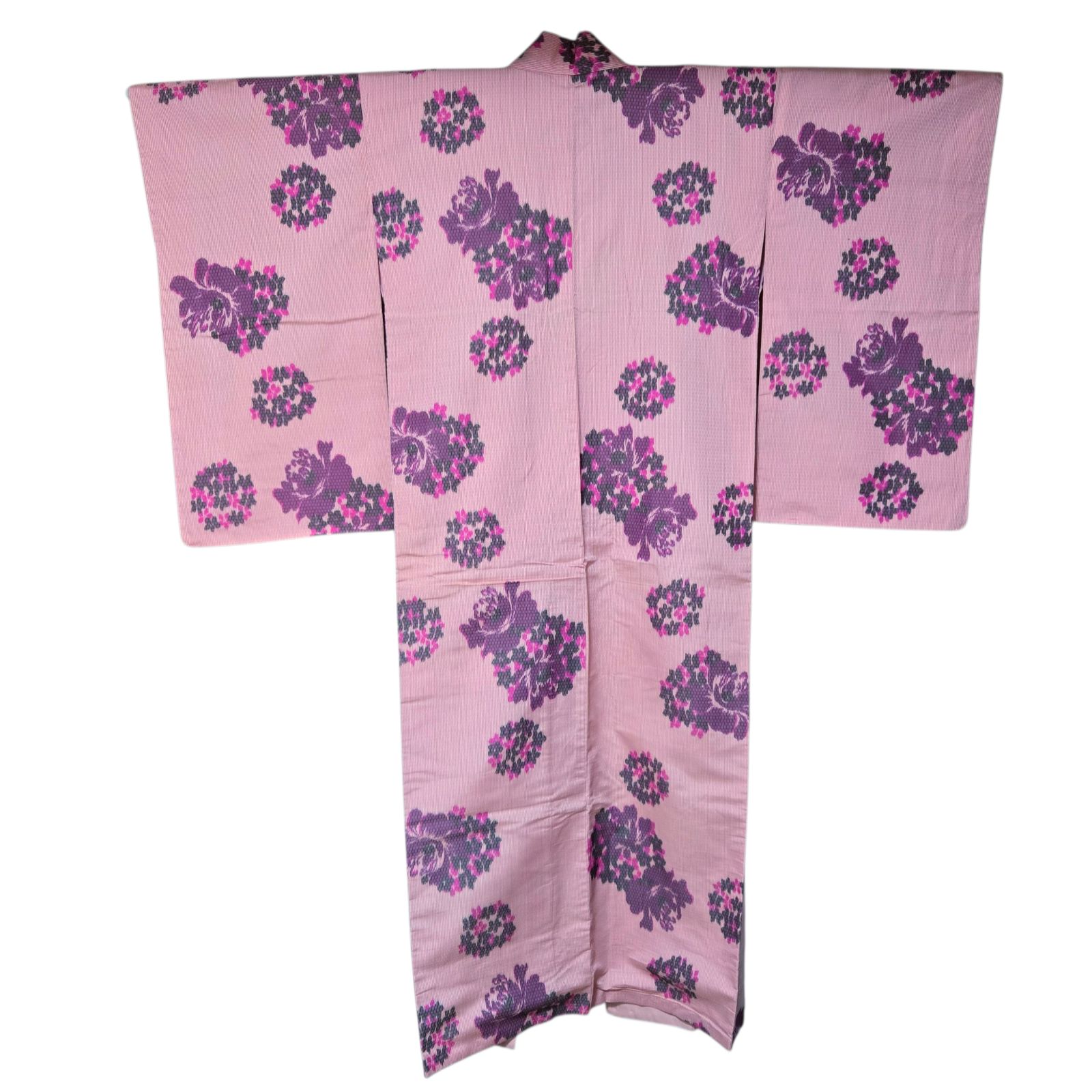 銘仙 花薬玉 藤 絞り 紫 アンティーク着物 名古屋帯 - メルカリ