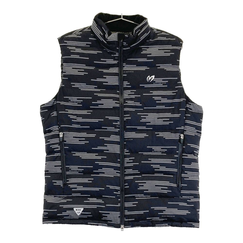 サイズ 6 MASTER BUNNY EDITION マスターバニーエディション ダウンベスト ロゴプリント 総柄 ブラック系 ゴルフウェア メンズ ストスト