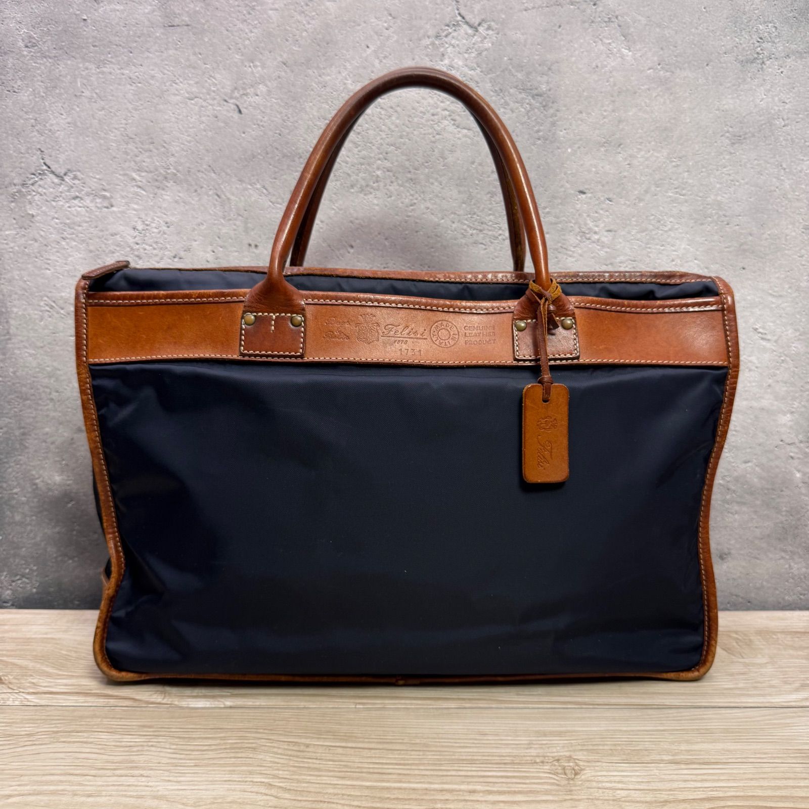 Felisi フェリージ 1731 ビジネスバッグ レザー×ナイロン ネイビー
