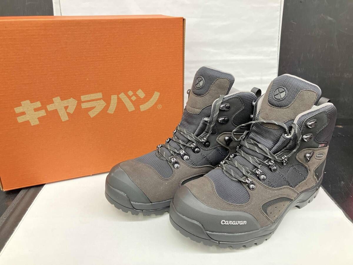 Caravan メンズ 26.5 cm EEE C 1_02 S ブラックシルバー GORETEX キャラバン アウトドア トレッキング