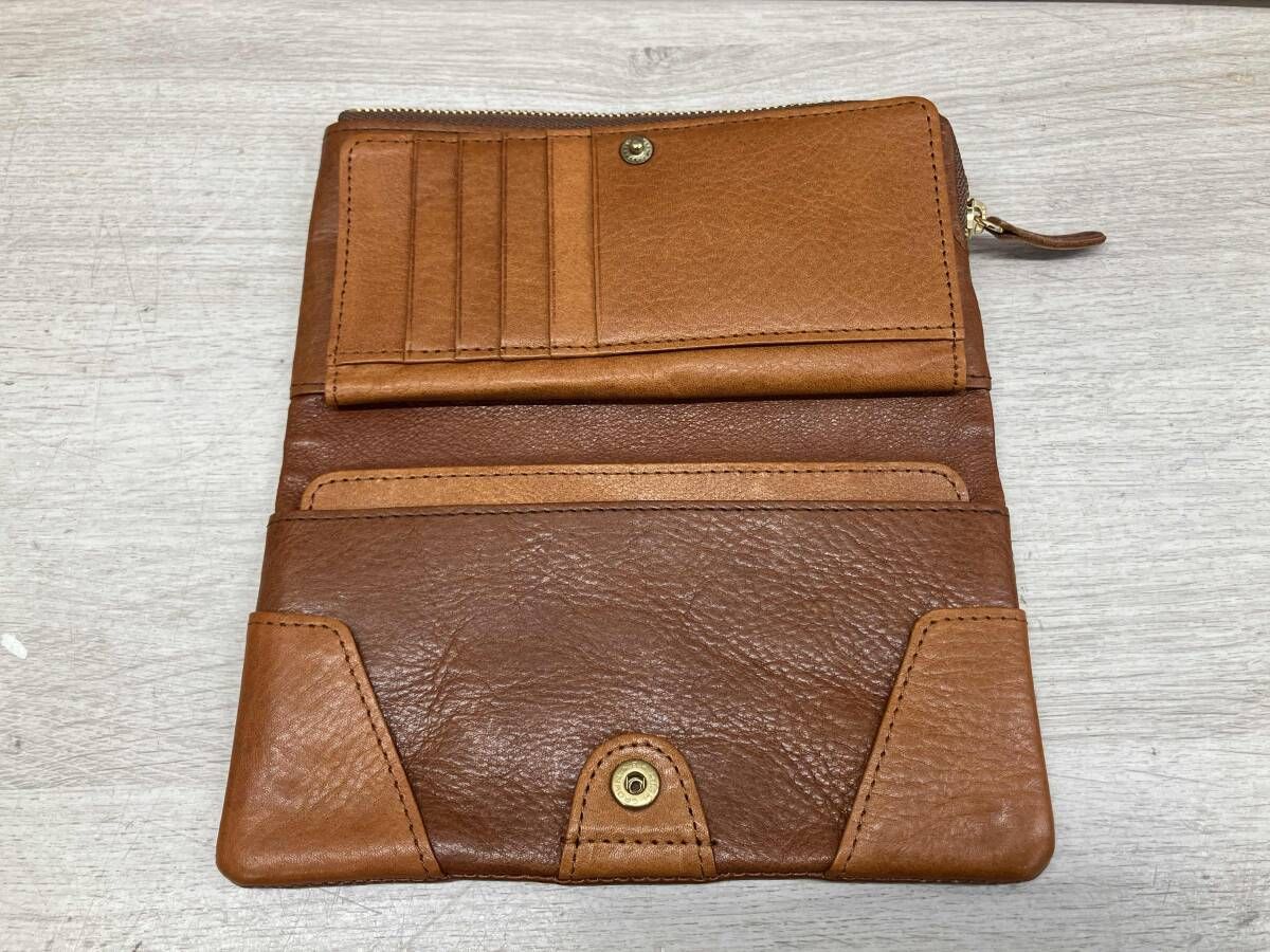 通年 CLEDRAN クレドラン 長財布 ブラウンキャメル - メルカリ