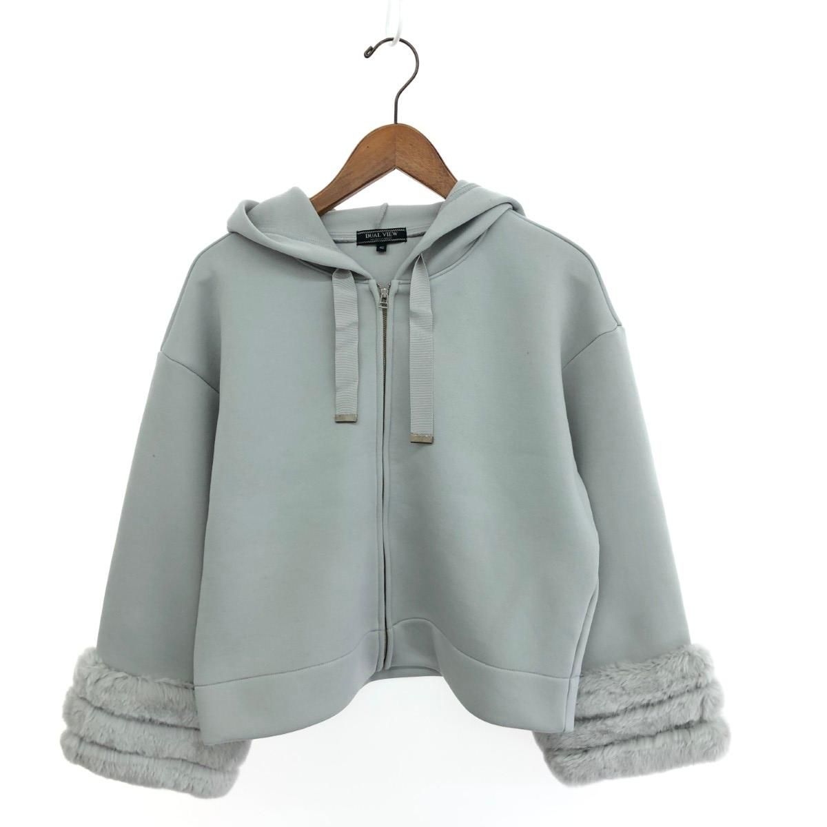 DUAL VIEW デュアルヴュー 袖ファー付きパーカー サイズ:40 レッキス