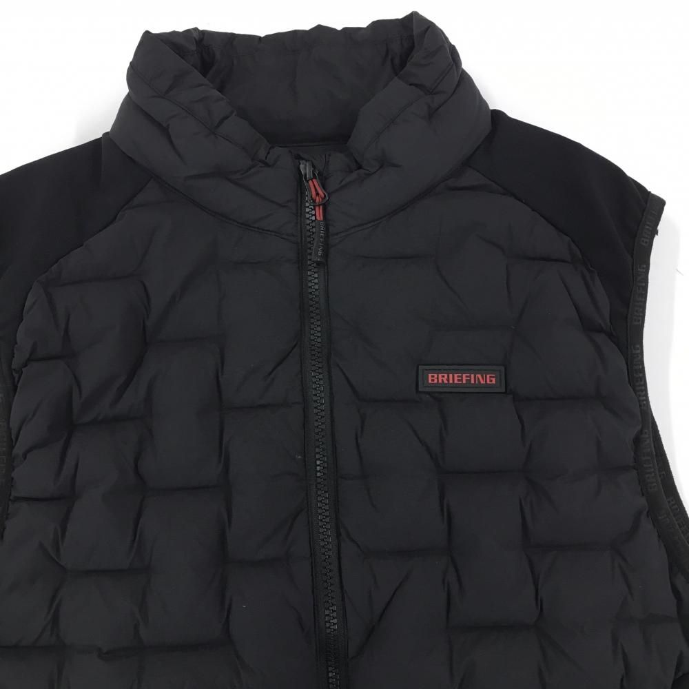超美品】ブリーフィング 切替ダウンベスト 黒 シリコンロゴ メンズ L