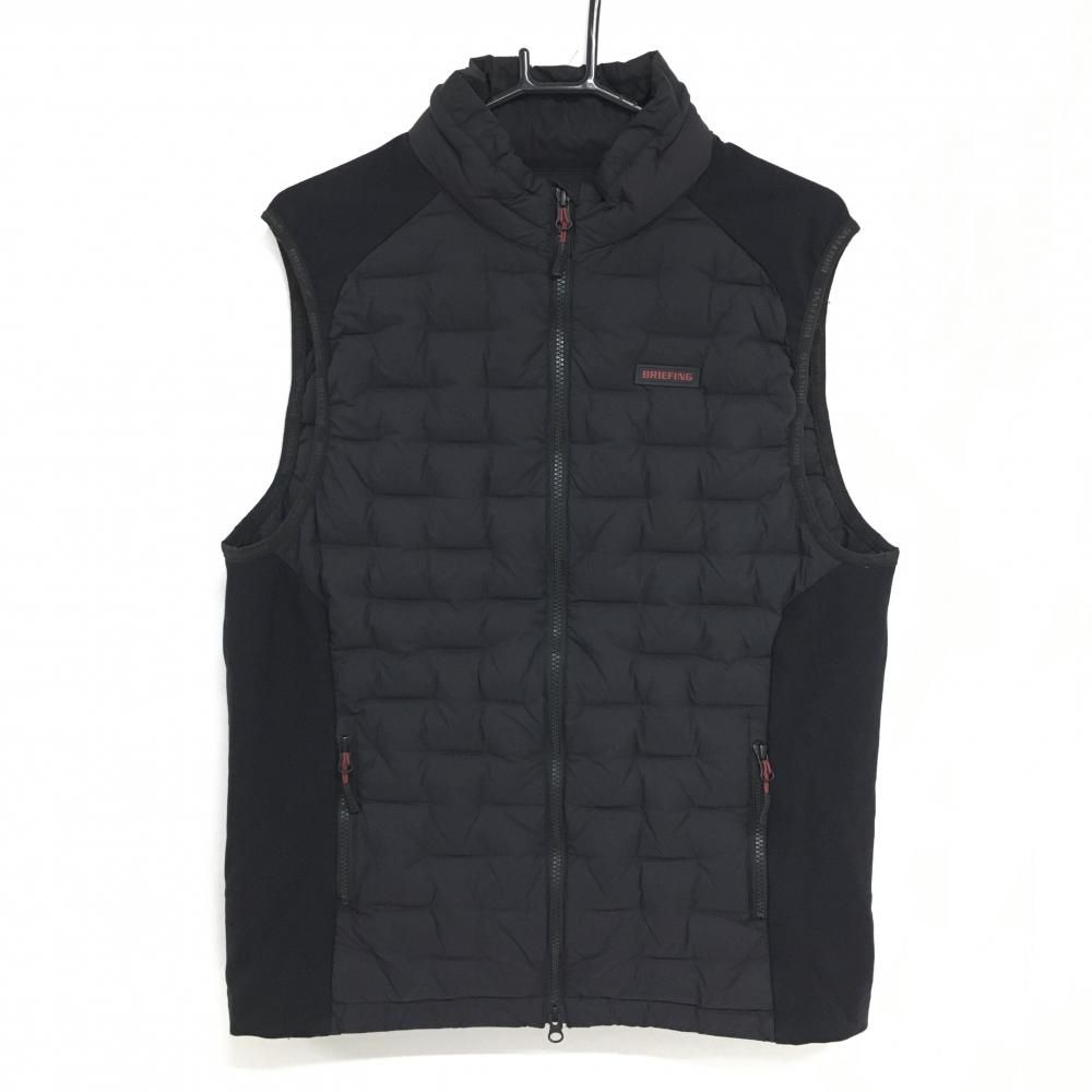 超美品】ブリーフィング 切替ダウンベスト 黒 シリコンロゴ メンズ L