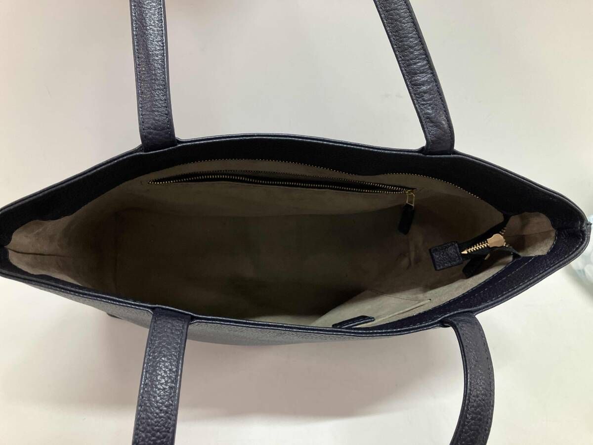 Hashtag 購入 ハッシュタグ レザー トートバッグ シボ革 ネイビー