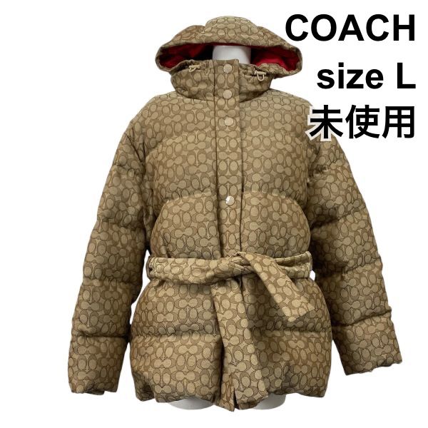 ○□ 未使用 コーチ COACH シグネチャー ジャカード ダウン ピロー