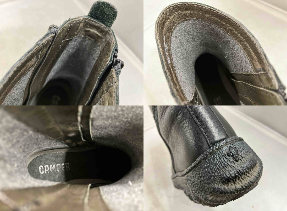 CAMPER キャンパー K 400462-001 ショートブーツ レザー サイズ24.5㎝ ブラック 履き皺あり 箱つき その他 ブーツ