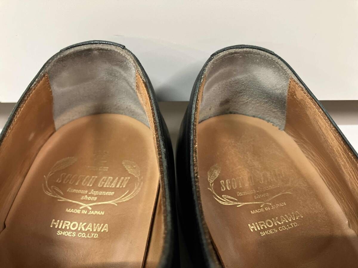  SCOTCH GRAIN スコッチグレイン 7977 ドレスシューズ モンクストラップ シングルモンク スクエアトゥ レザー ブラック 26 5 cm ローファー ブーツ 革靴