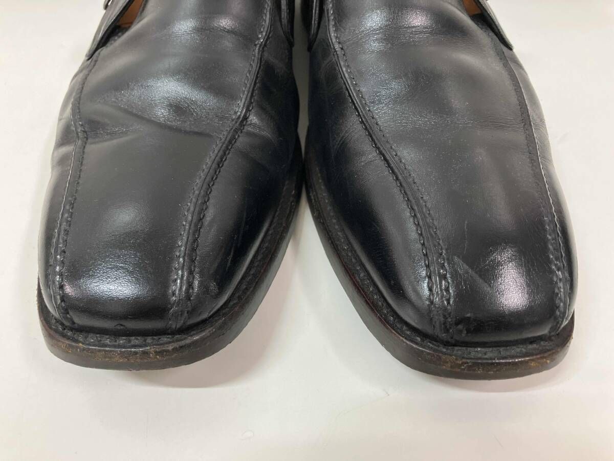 SCOTCH GRAIN スコッチグレイン 7977 ドレスシューズ モンクストラップ シングルモンク スクエアトゥ レザー ブラック 26 5 cm