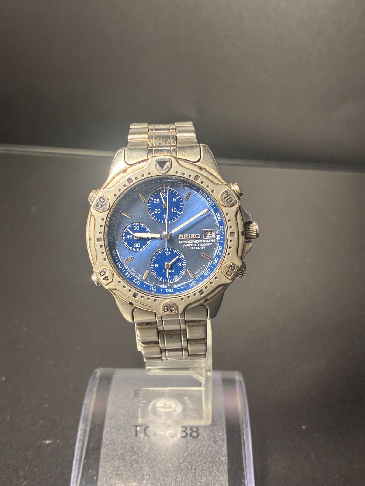 セイコー クロノグラフメンズ時計 青文字盤