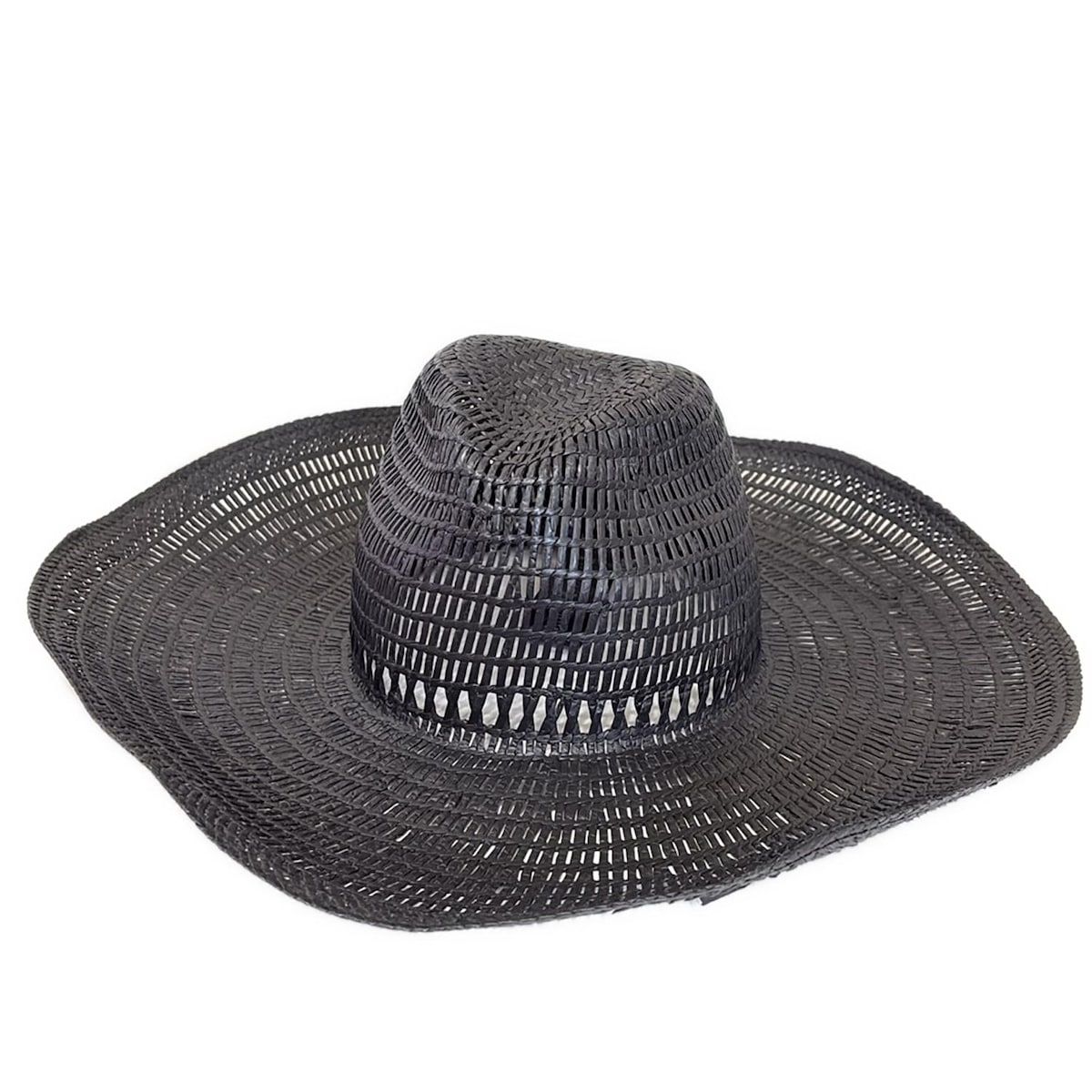 エンポリオアルマーニ ハット 58 - ダークブラウン ストローハット