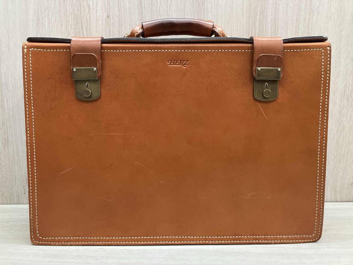 HERZ ヘルツ パイロットケース ブリーフケース レザー 型押しバッグ 鍵付き