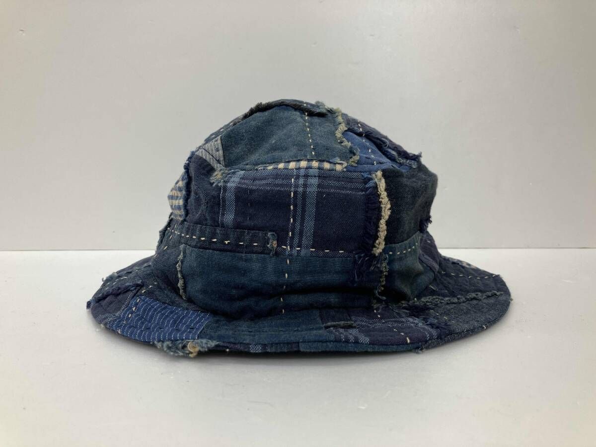 KUON クオン Boro Bucket Hat ボロ バケットハット ツギハギバケットハット ブルー系 通年