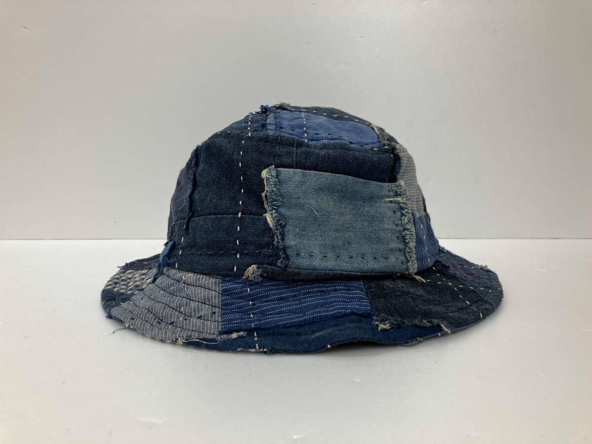 KUON クオン Boro Bucket Hat ボロ バケットハット ツギハギバケットハット ブルー系 通年