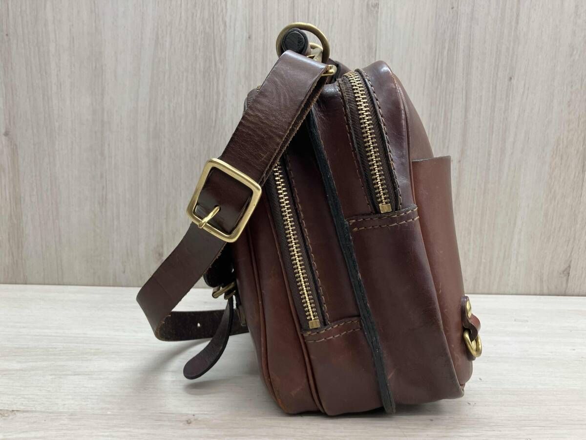 美品 HERZ 棒屋根2wayクラシックショルダー チョコ ラティーゴ(ハード 