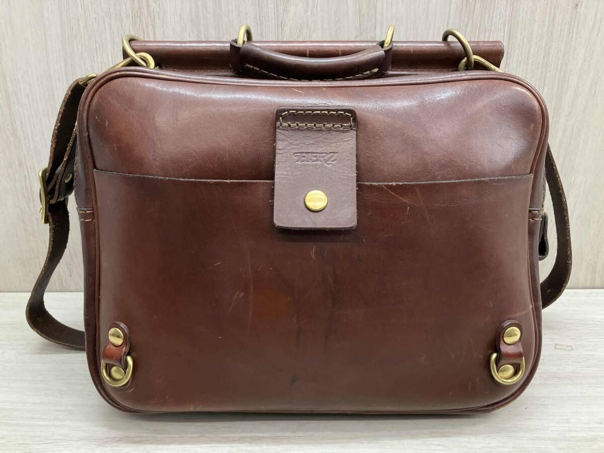 HERZ ヘルツ 棒屋根鞄 ショルダーバッグ 全体的に使用感あり 革割れあり