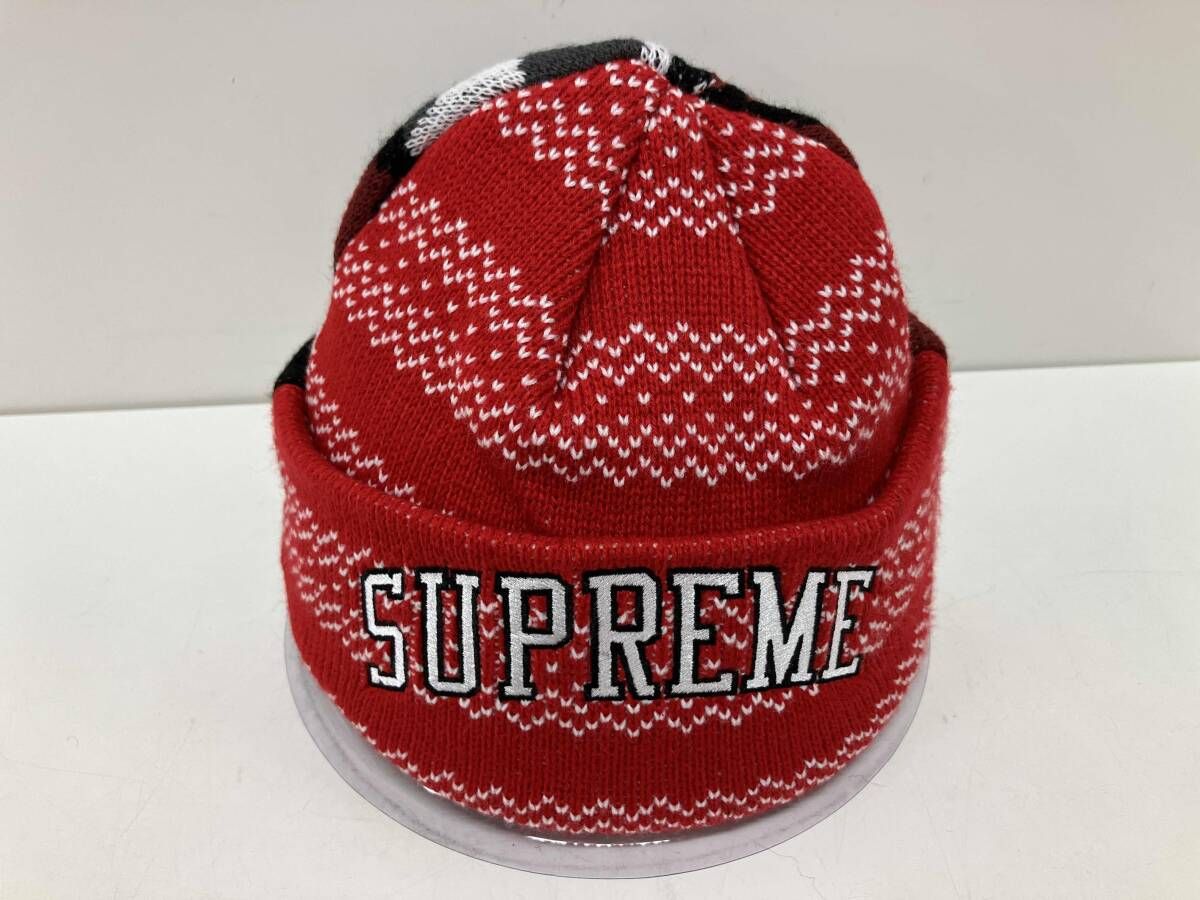 Supreme シュプリーム era split beanie ニット帽 レッド グレー系