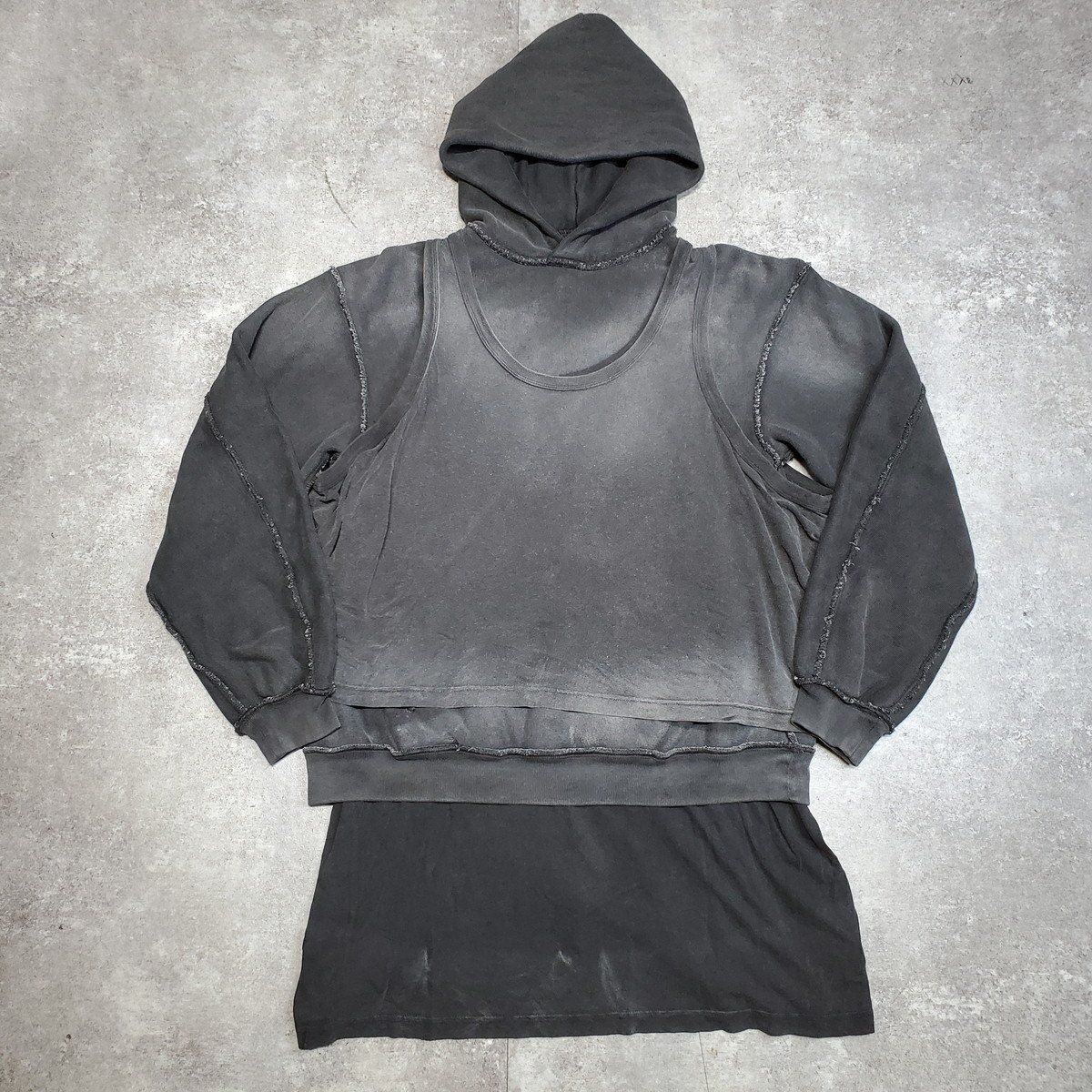 ALEXANDER WANG 24AW OVERSIZED UNISEX TRIPLE LAYER HOODIE フェード 