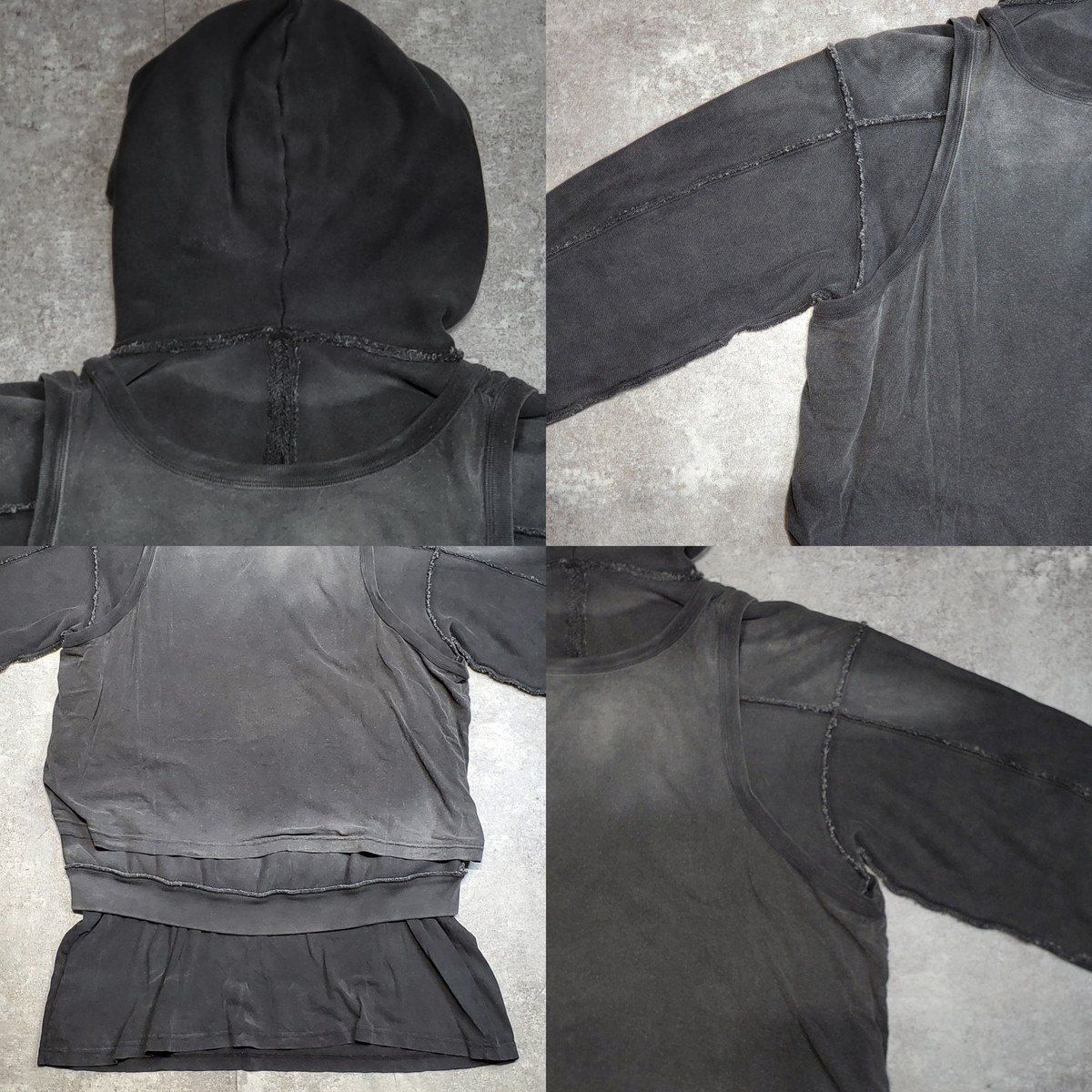 ALEXANDER WANG 24AW OVERSIZED UNISEX TRIPLE LAYER HOODIE フェード 