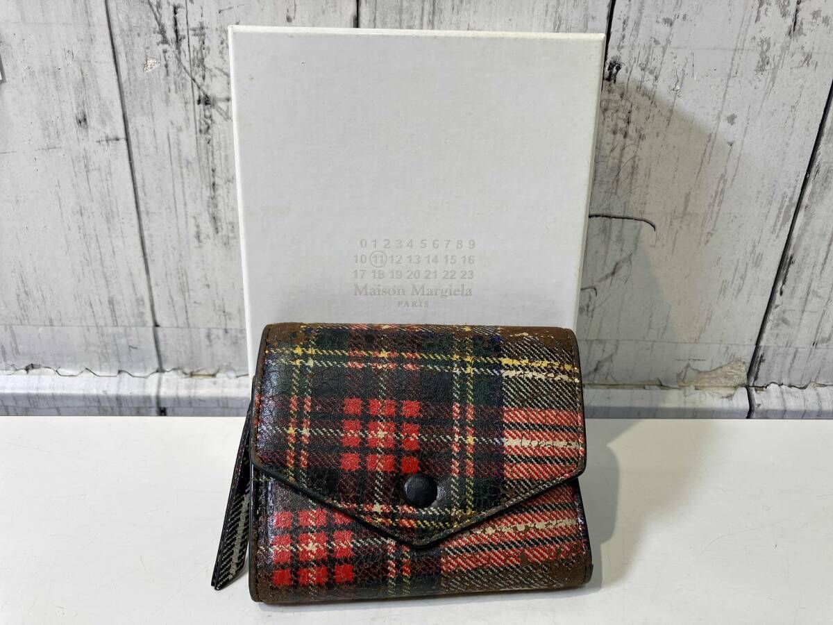 Maison Margiela 三つ折り財布 メゾンマルジェラ チェック