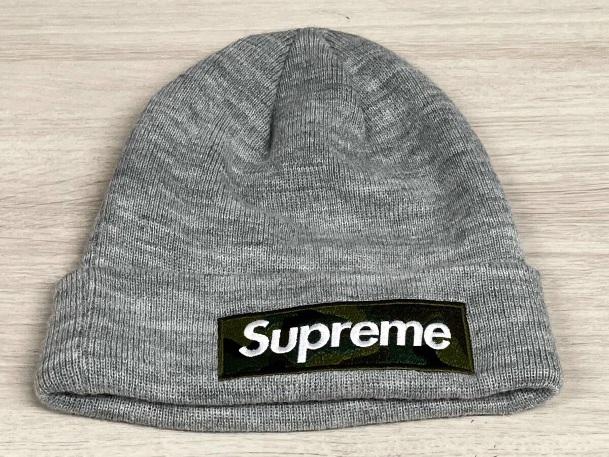 Supreme 23 AW Era Box Logo Beanie ニット帽 シュプリーム ニューエラ ロゴ ユニセックス メンズ レディース グレー アクリル