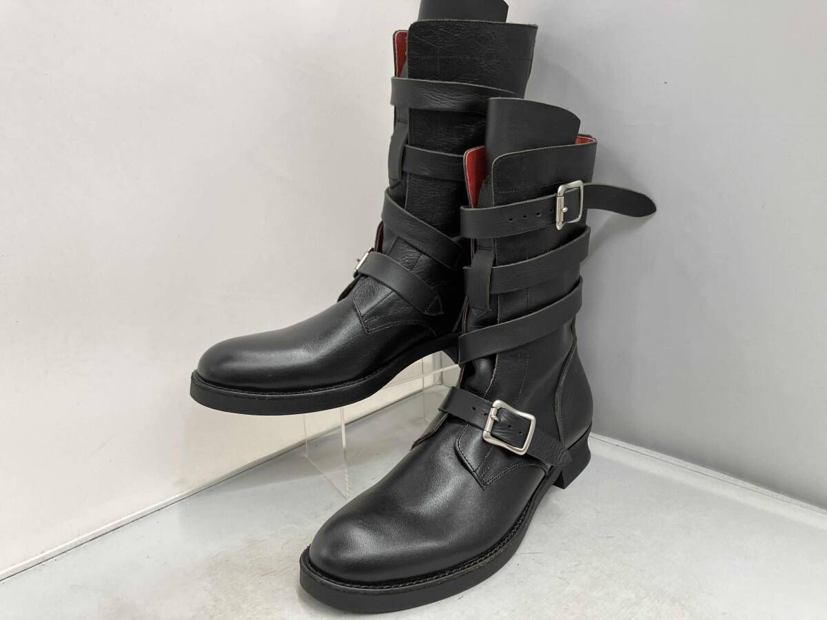 NO ID. ノーアイディー 834208-566 F その他ブーツ レザー サイズ25.0㎝ ブラック レッド