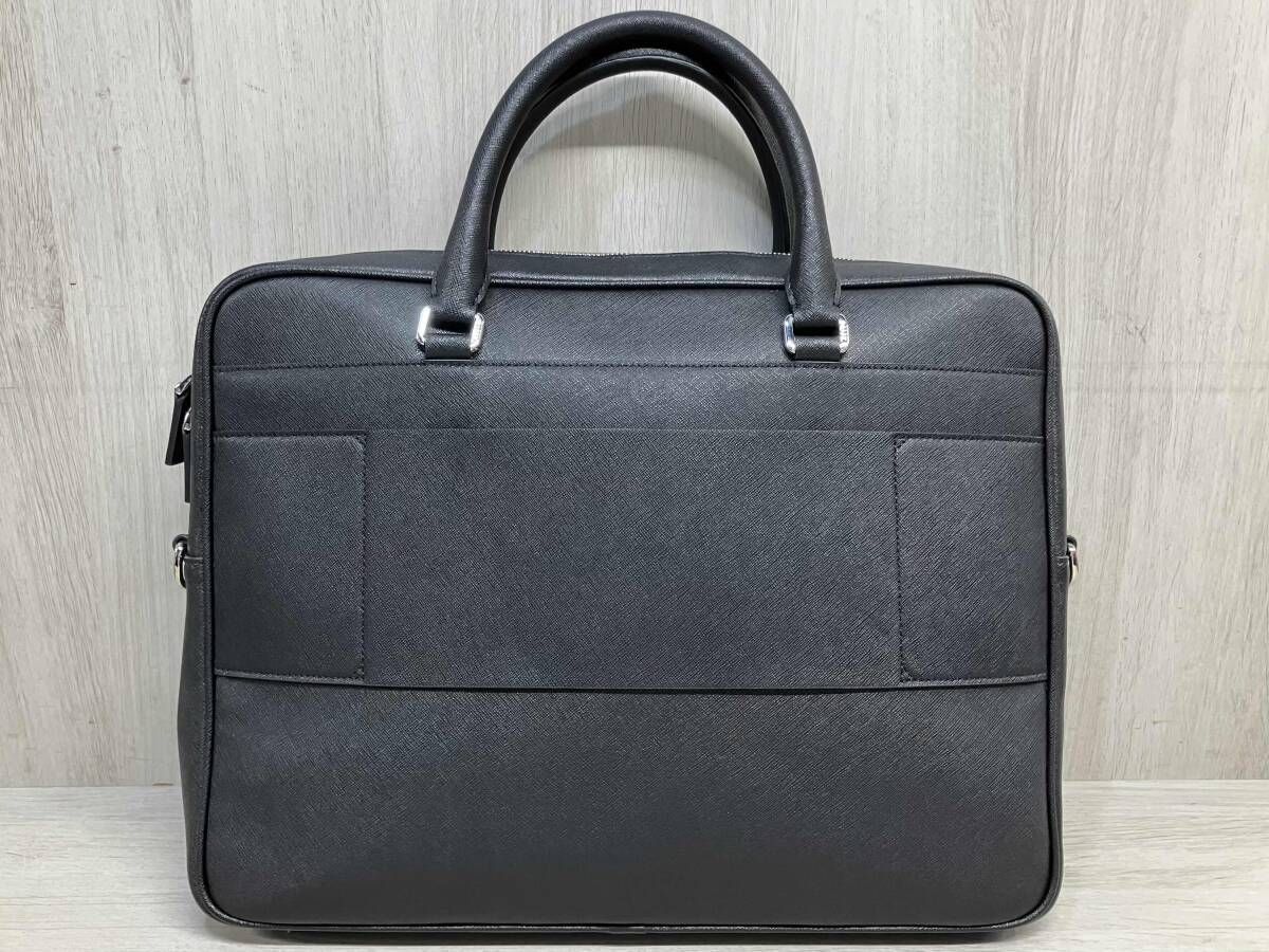 BALLY PAULY 2 way ビジネスバッグ 書類 かばん 鞄 レザー バリー ショルダーストラップ 付き ワンポイント ブリーフケース メンズ ブラック