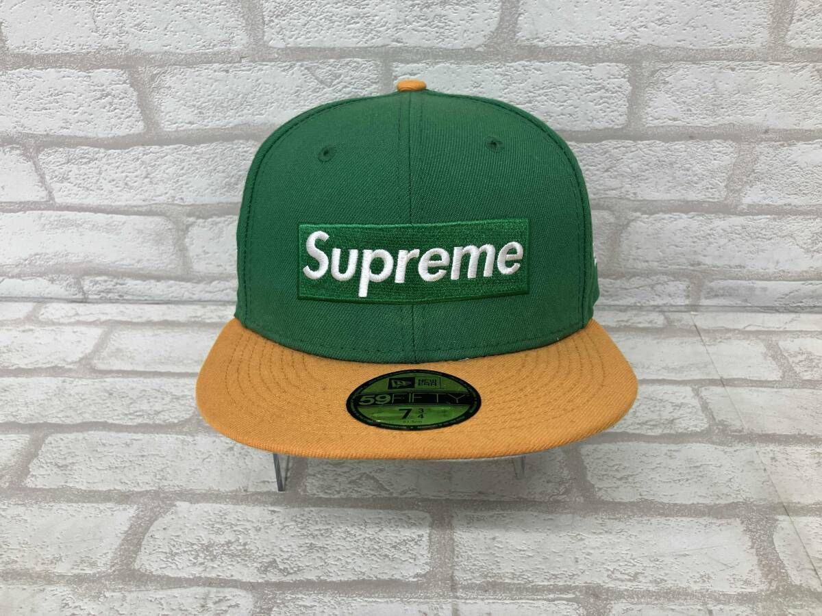 Supreme × ERA 2-Tone Box Logo シュプリーム ニュー エラ 2トーン ボックスロゴ キャップ メンズ グリーン オレンジ