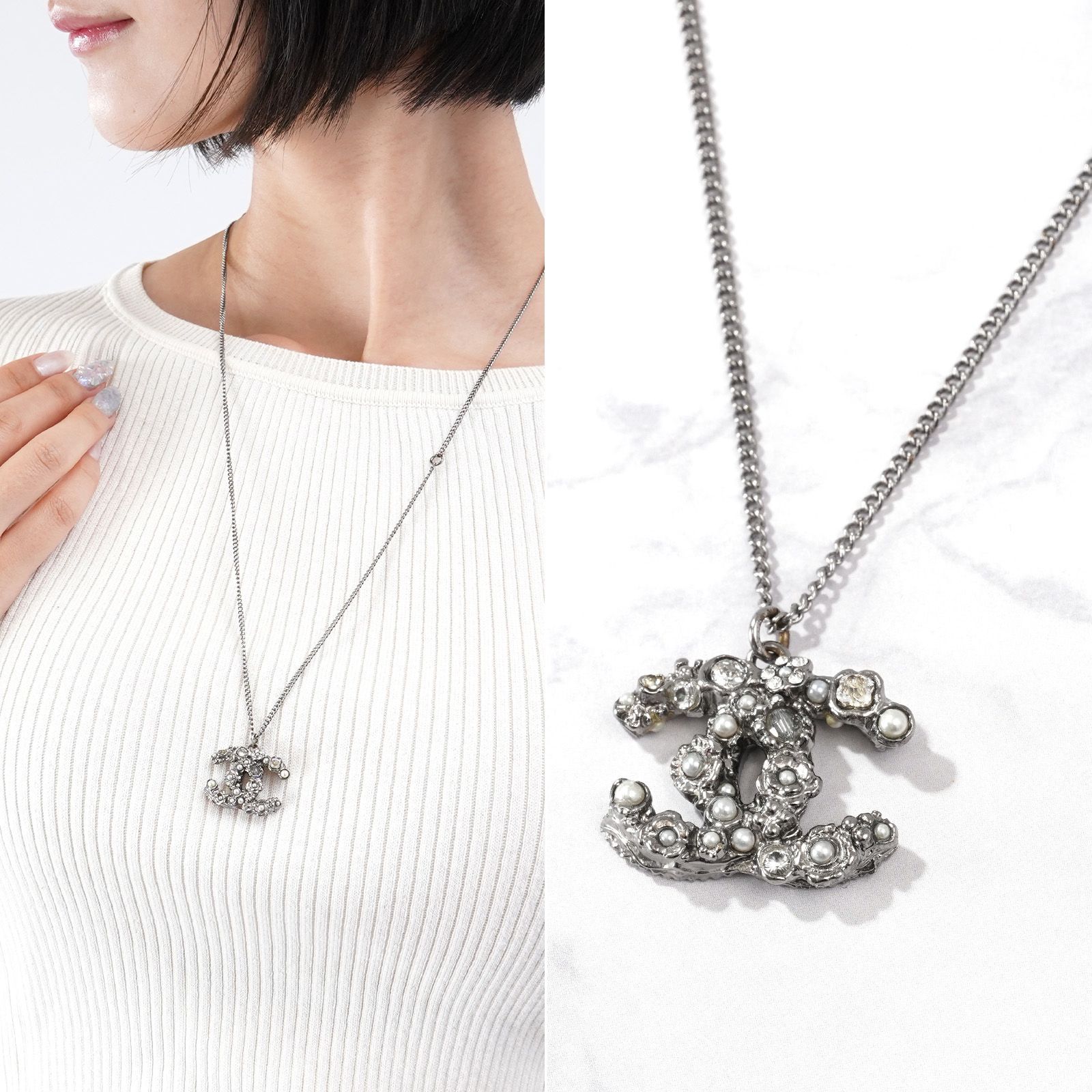 CHANEL CCクリスタル ネックレス ラインストーン