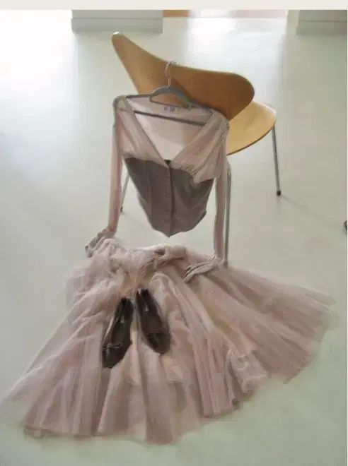 Cloudemotion オフショルダー チュールスカート バレエコア パーティー衣装 礼服