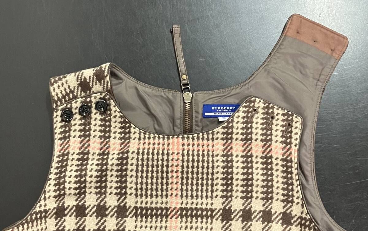 BURBERRY バーバリー BLUE LABEL ブルーレーベル チェック 総柄 ウール