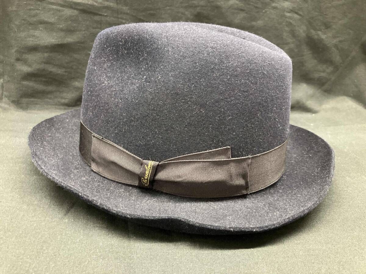 Borsalino ボルサリーノ 中折れハット ネイビー系