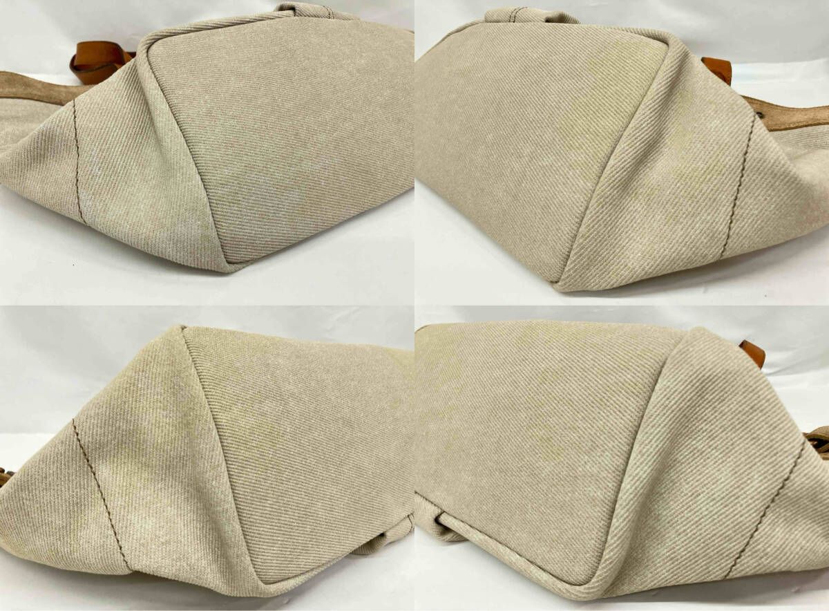 バーバリブルーレーベル ベージュ キャンバス トートバッグ BURBERRY