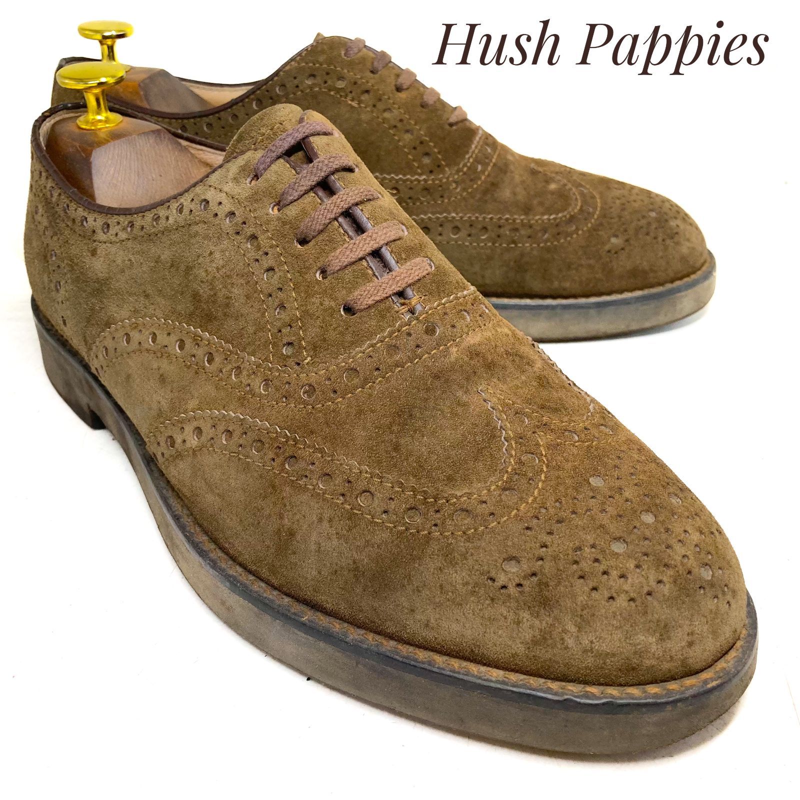 Hush Puppies ハッシュパピー スウェード ウィングチップ M121N 茶 