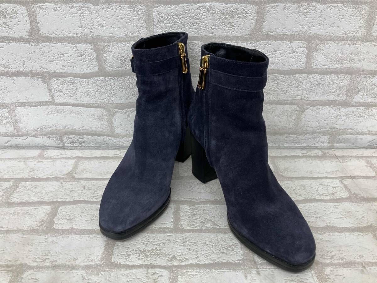 TOD S トッズ ショートブーツ レディース ネイビー ヒール インポート イタリア製