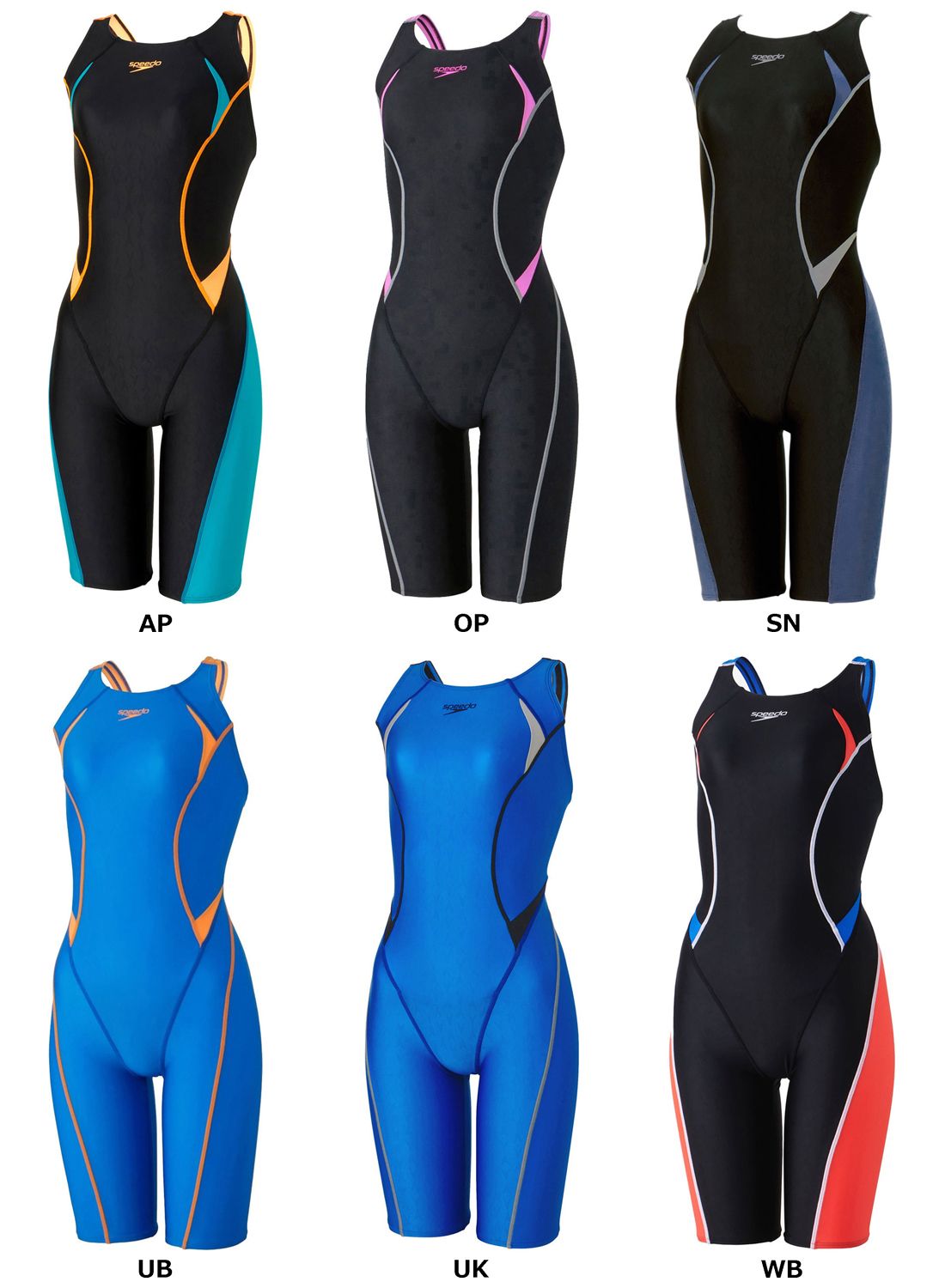 スピード Speedo スイミング フレックスシグマカイセミオープンバックニースキン レディース 競泳水着 FINA スイムウェア WA承認 レッグ丈 撥水 部活 クラブ 練習 大会 トレーニング SCW12302F BP BL PK