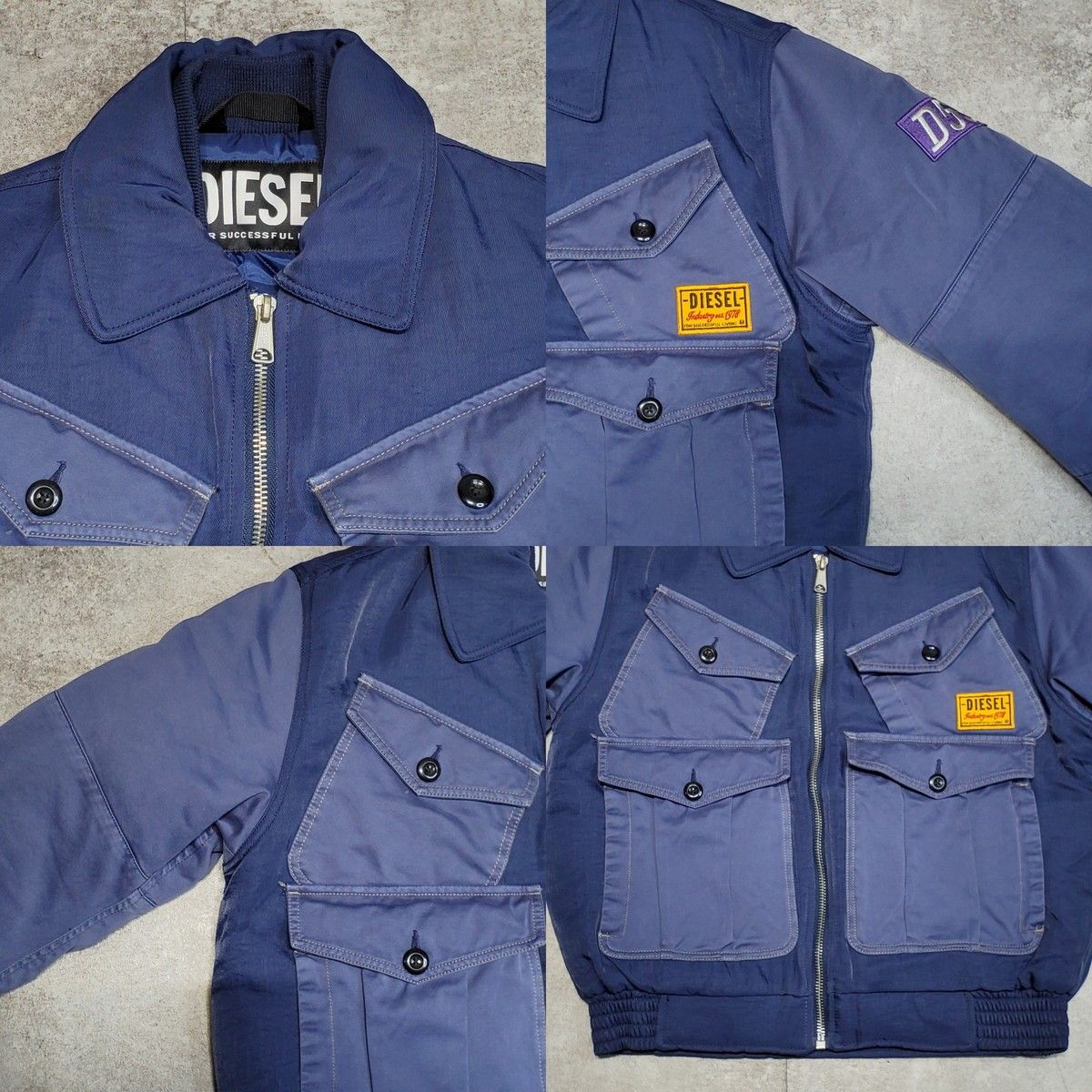 DIESEL ディーゼル A 06119 0 DGAK W-MANFRED ブルゾン ジャケット アウター メンズ Mサイズ ブルー ネイビー