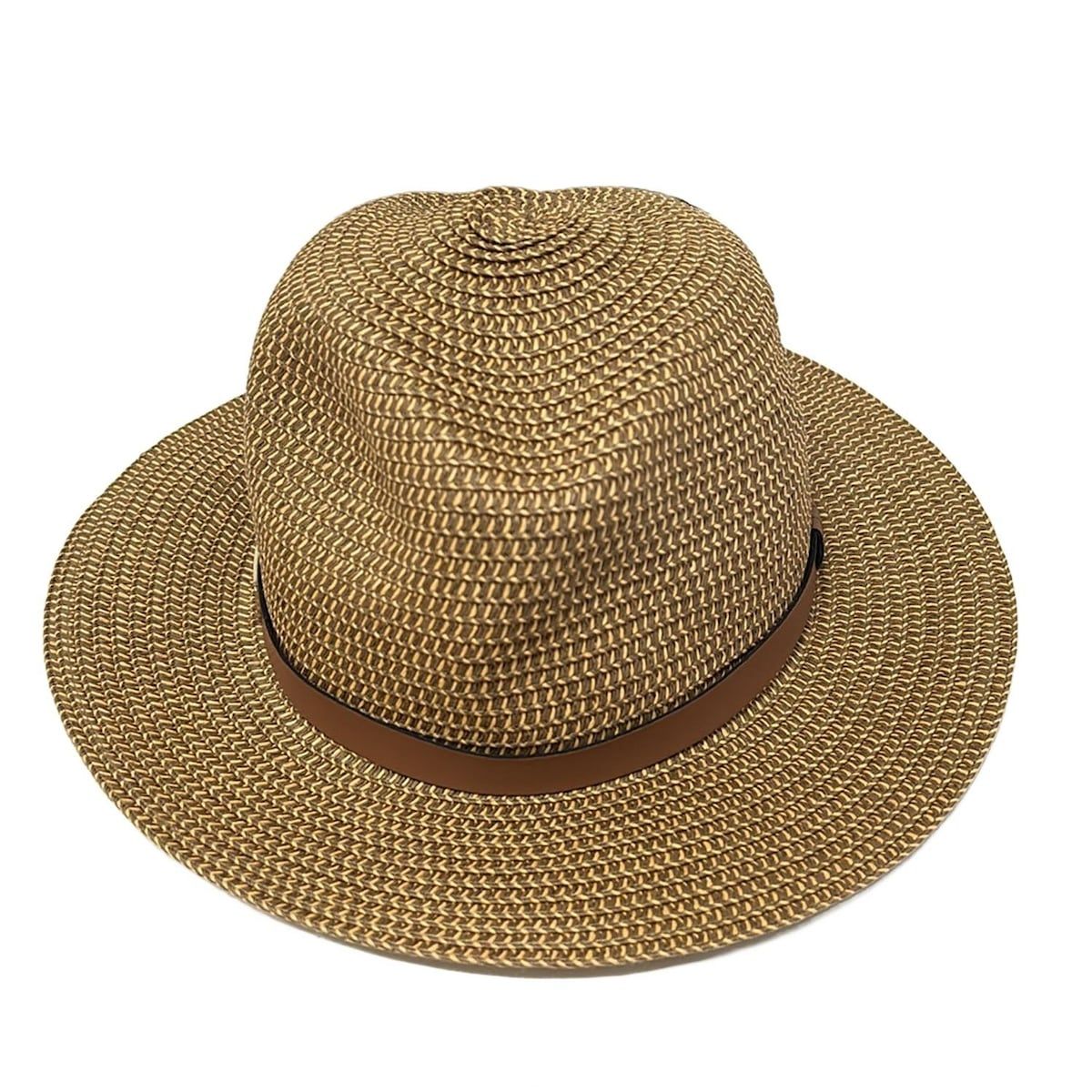 エンポリオアルマーニ ハット 58 - ダークブラウン×ベージュ ストローハット