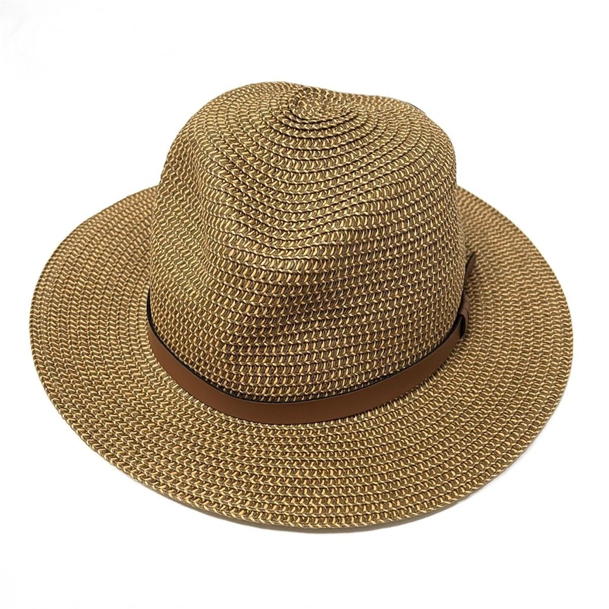 エンポリオアルマーニ ハット 58 ダークブラウン ベージュ ストローハット