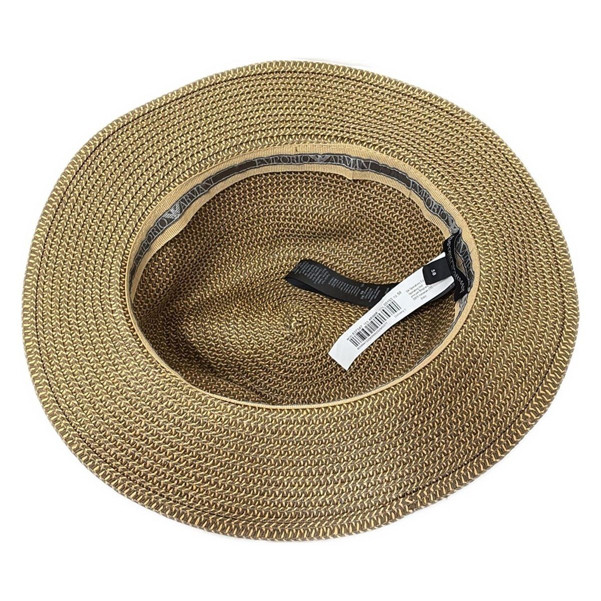  エンポリオアルマーニ ハット 58 ダークブラウン ベージュ ストローハット その他 ハット