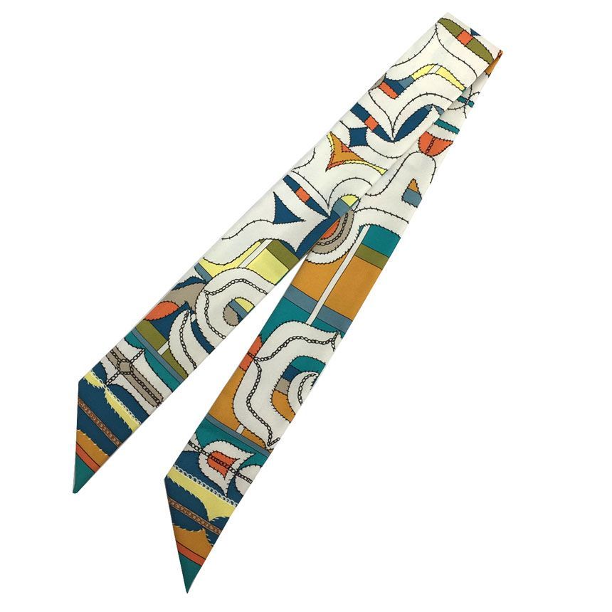 HERMES エルメス ツイリー ESPRIT AINOU タイスカーフ Twilly Scarf シルク aq 6309
