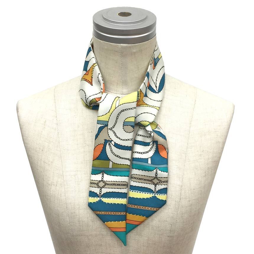HERMES エルメス ツイリー ESPRIT AINOU タイスカーフ Twilly Scarf シルク aq 6309