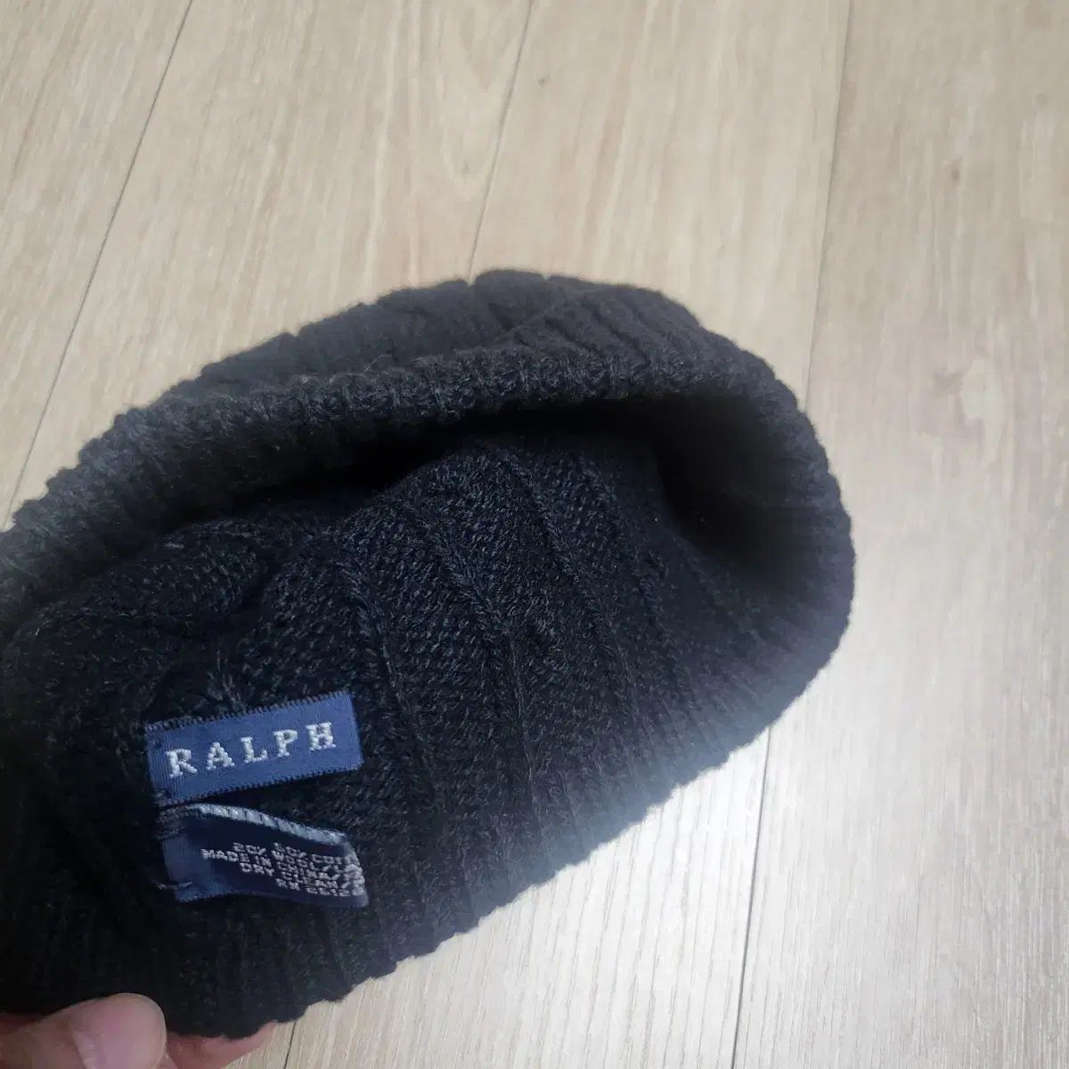 ラルフローレン ウール混 ブラック ビーニー