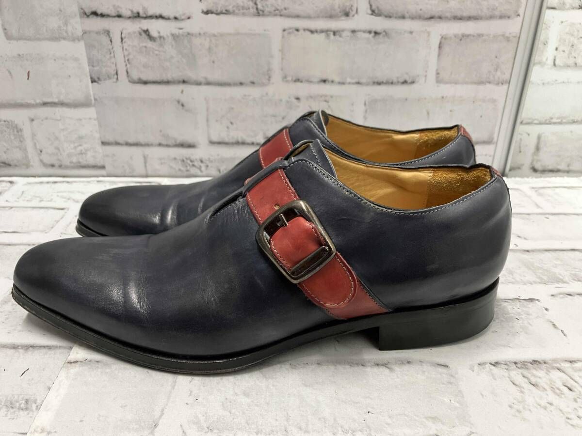Orobianco モンクストラップシューズ サイズ41 約26 5 cm ネイビー オロビアンコ ビジネス 革靴