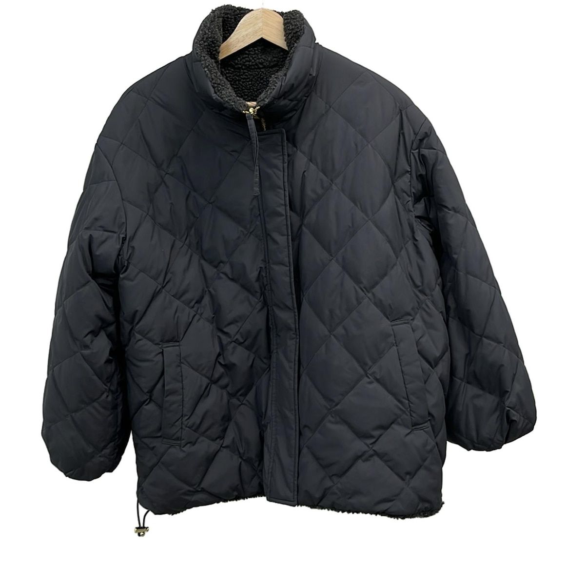 TAION タイオン ダウンジャケット サイズＬ L レディース - ダークグレー 長袖 リバーシブル キルティング ボア 冬